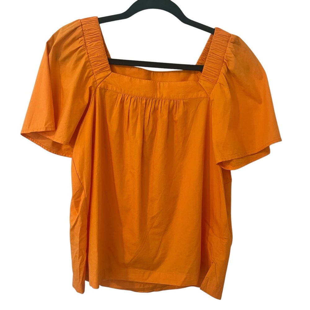 New with tags! Loft short sleeve square neckline flowy orange blouse size small